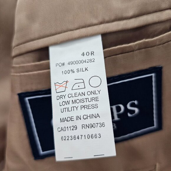 Chaps 40R Beige Check 2-Button Sport Coat Blazer Jacket G441 - Picture 11 of 11